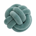 Cuscino decorativo a nodo Ø30 cm in poliestere verde salvia - morbido per divano e letto
