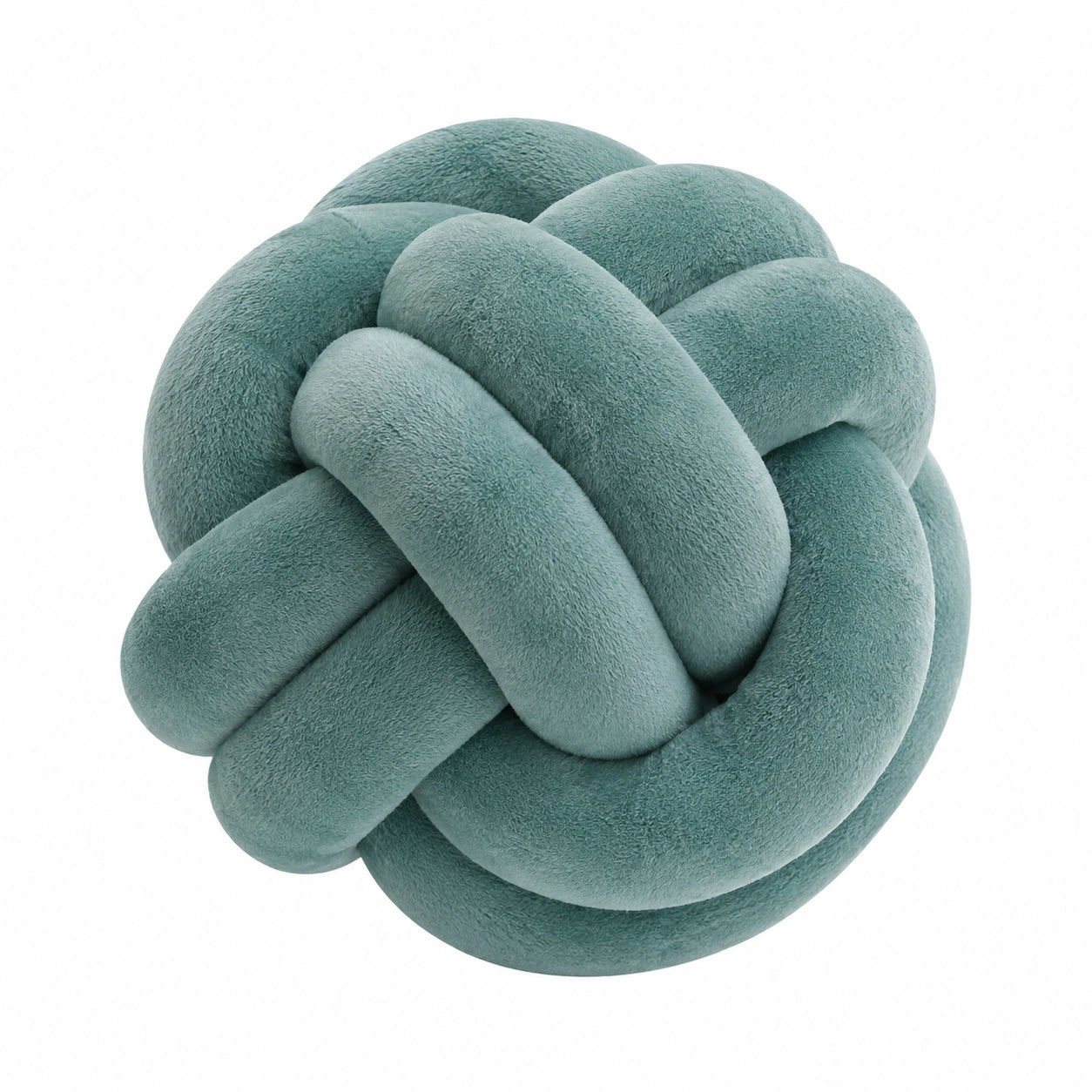 Cuscino decorativo a nodo Ø30 cm in poliestere verde salvia - morbido per divano e letto
