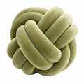Cuscino decorativo a nodo 30 cm in tessuto vellutato verde salvia - stile moderno