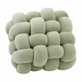 Cuscino annodato 35 x 35 cm in tessuto verde salvia decorativo