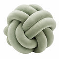 Cuscino decorativo a nodo 30 cm in tessuto verde salvia - morbido per divano e letto