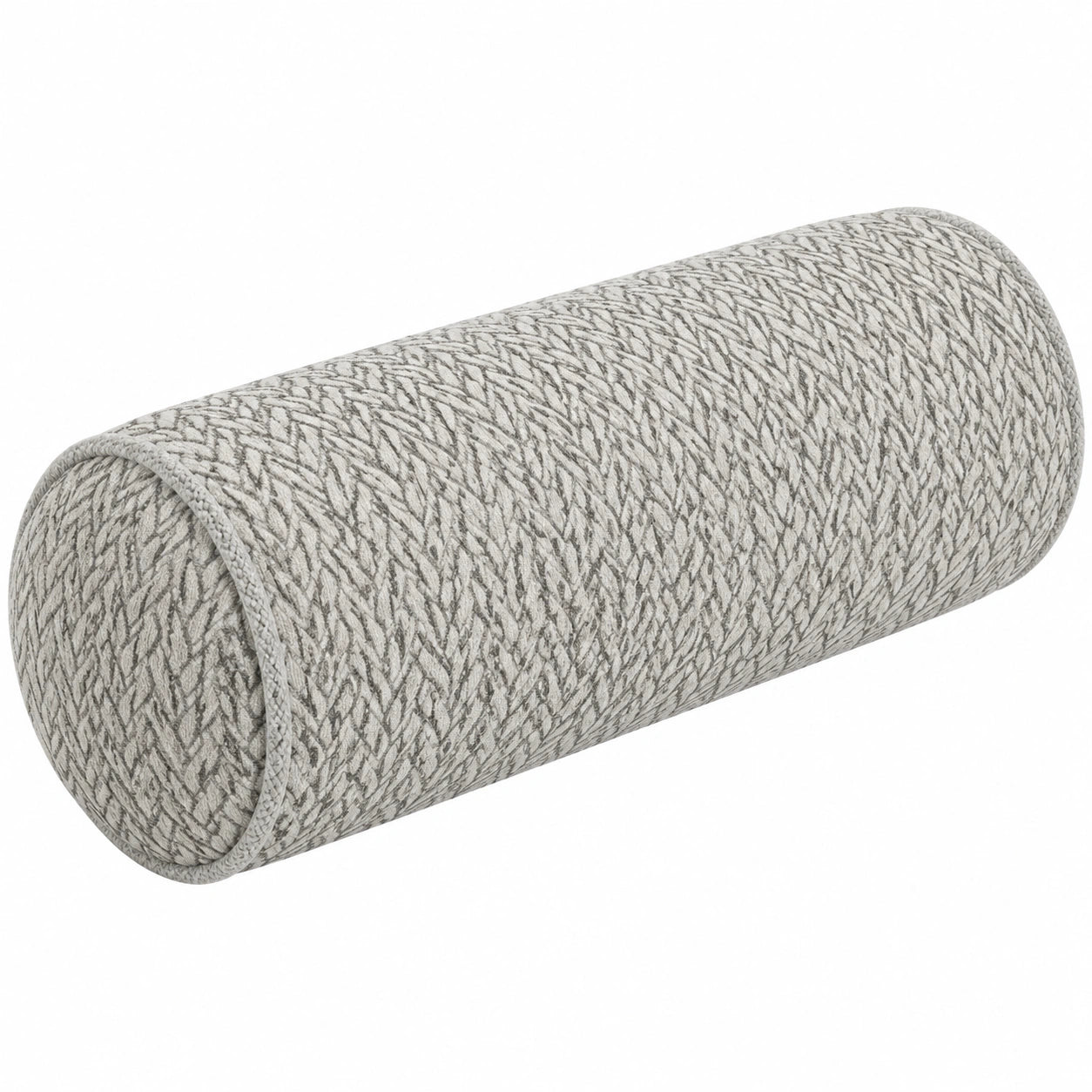 Cuscino cilindrico 50 x 20 cm in tessuto grigio con imbottitura sintetica - supporto decorativo