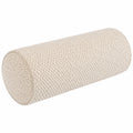 Cuscino cilindrico 20 x 50 cm in tessuto crema intrecciato per supporto decorativo