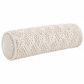 Cuscino cilindrico 50 cm in tessuto intrecciato avorio - supporto decorativo