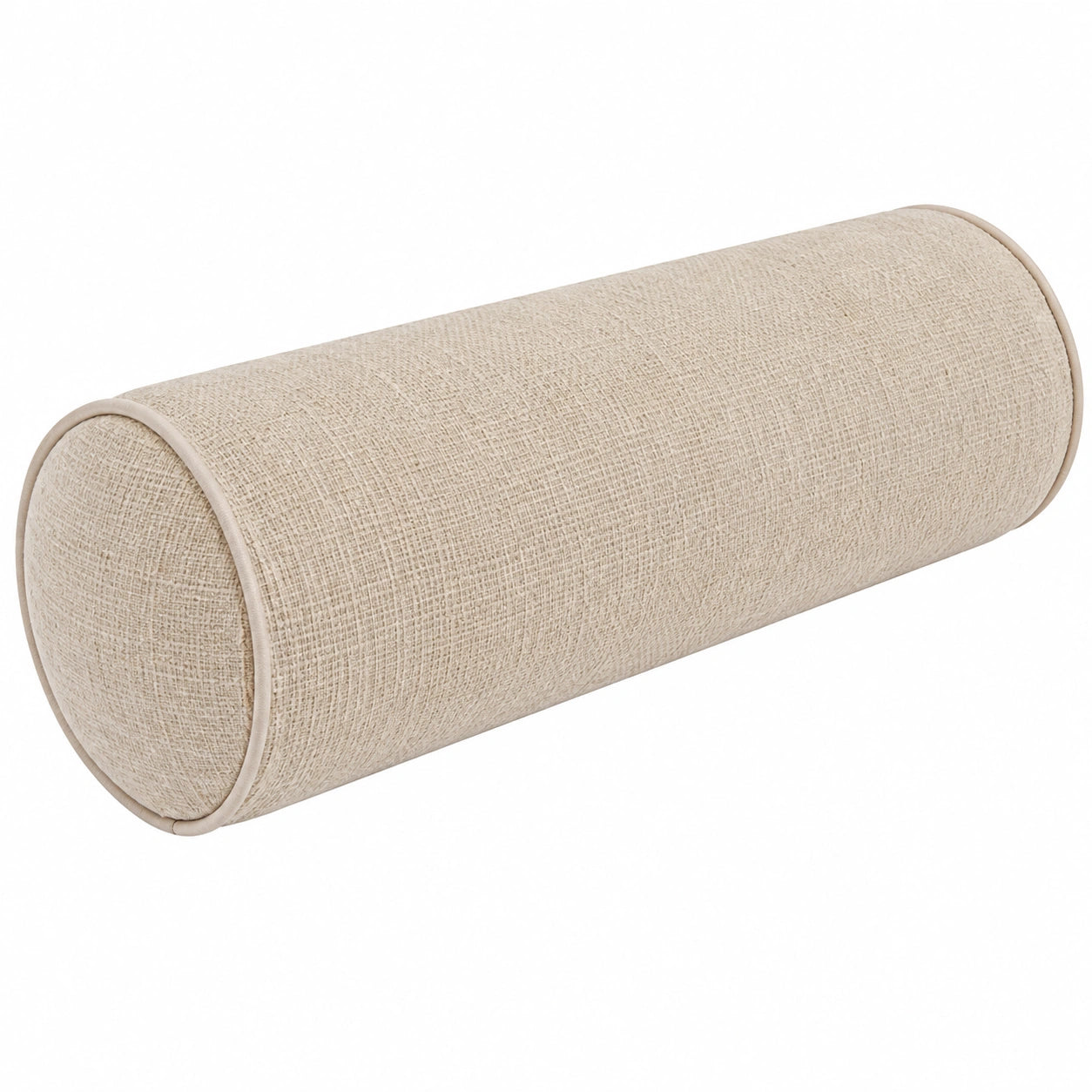 Cuscino cilindrico 15 x 40 cm in tessuto beige - supporto decorativo morbido