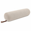 Cuscino cilindrico 20 x 60 cm in tessuto beige con maniglia stile minimalista