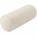 Cuscino cilindrico 15 x 45 cm in velluto a coste avorio - supporto decorativo