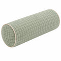 Cuscino cilindrico 18 x 45 cm in tessuto verde salvia per supporto decorativo testurizzato