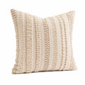 Cuscino decorativo 45 x 45 cm in tessuto beige con rilievi stile boho