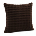 Cuscino decorativo 45 x 45 cm in tessuto peluche marrone - quadrato morbido per divano e letto