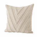 Cuscino decorativo 45 x 45 cm in tessuto beige a trama intrecciata stile boho