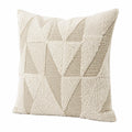 Cuscino decorativo 45 x 45 cm beige in tessuto con motivo geometrico in rilievo