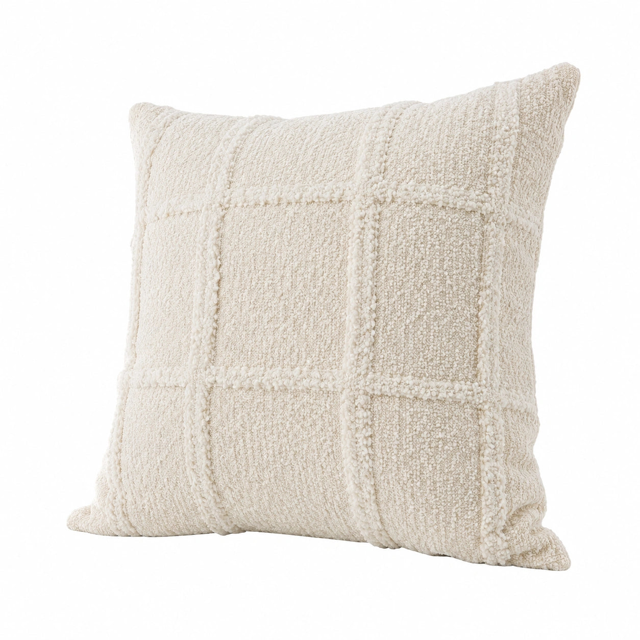 Cuscino decorativo 45 x 45 cm in tessuto bouclé avorio stile moderno