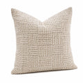 Cuscino decorativo 45 x 45 cm in tessuto beige con rilievo geometrico