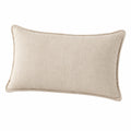 Cuscino decorativo 50 x 30 cm in tessuto beige con bordino stile minimal