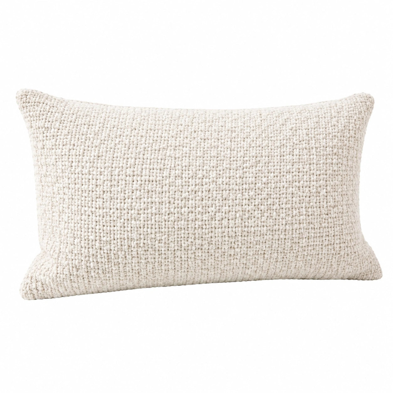 Cuscino decorativo 50 x 35 cm in tessuto bouclé avorio - stile moderno