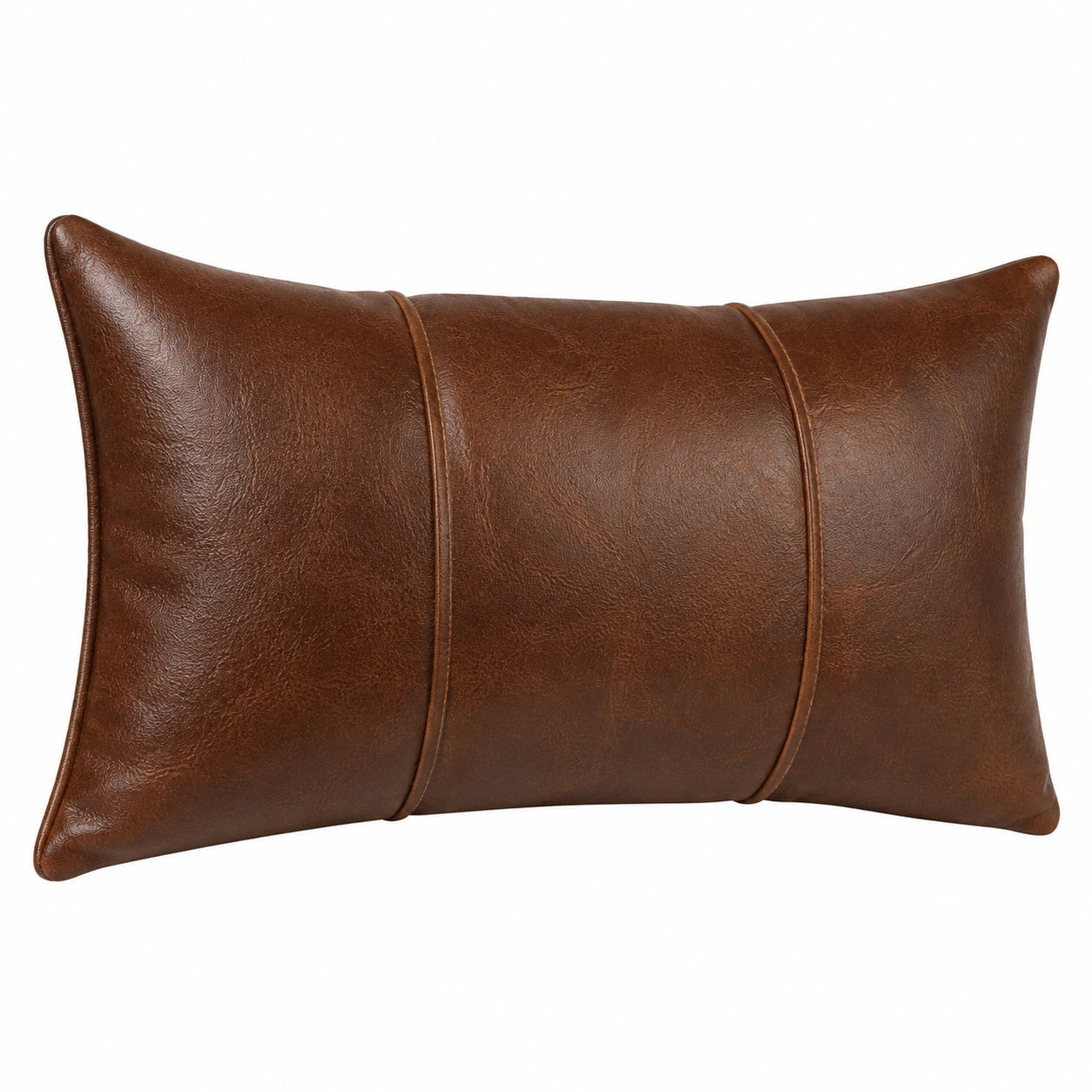 Cuscino decorativo 50 x 30 cm in similpelle marrone - stile moderno
