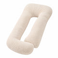 Cuscino gravidanza a U 140 cm in tessuto bouclé avorio per supporto corpo
