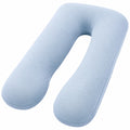 Cuscino a U 135 cm in tessuto azzurro per gravidanza e riposo