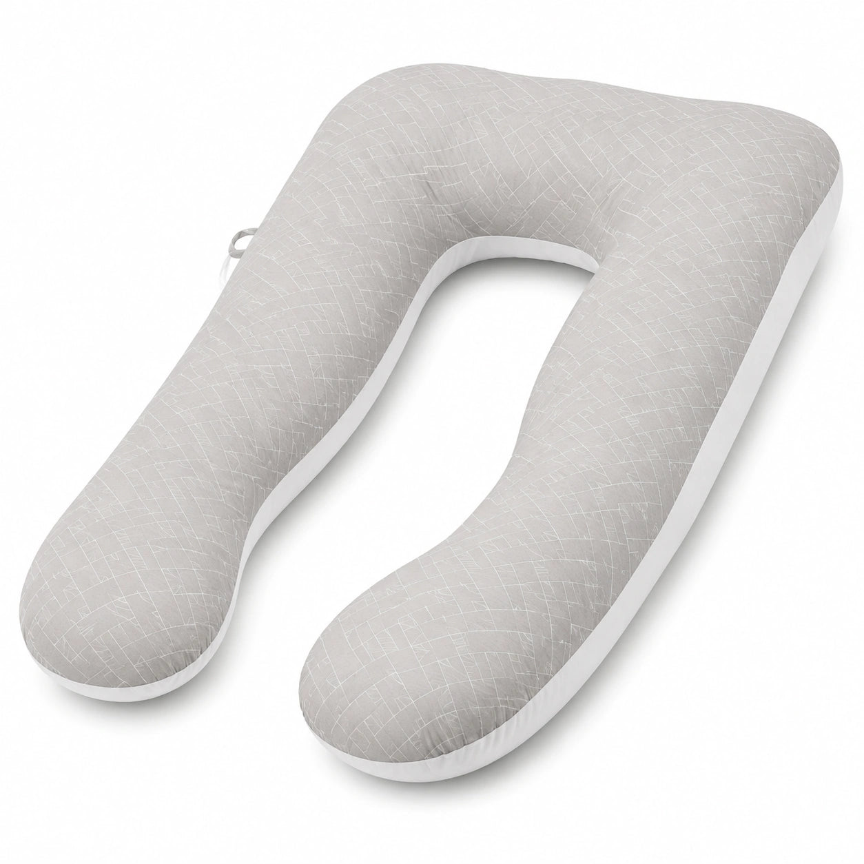 Cuscino gravidanza a U 145 cm in tessuto grigio con supporto avvolgente