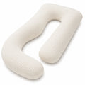 Cuscino per gravidanza a U 140 cm in tessuto bianco - supporto avvolgente