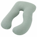 Cuscino gravidanza a U 140 cm in tessuto verde salvia per supporto corpo