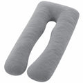 Cuscino gravidanza a U 140 cm in tessuto grigio - supporto per il sonno