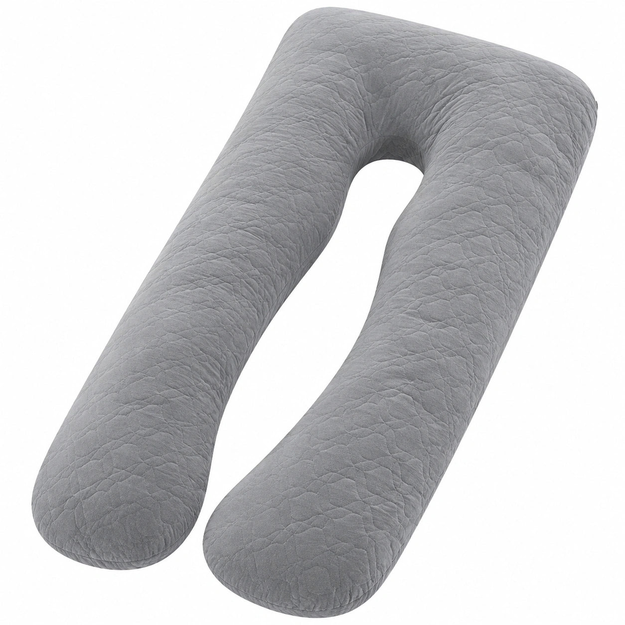 Cuscino gravidanza a U 140 cm in tessuto grigio - supporto per il sonno