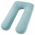 Cuscino a U 100 cm in velluto azzurro per supporto del corpo