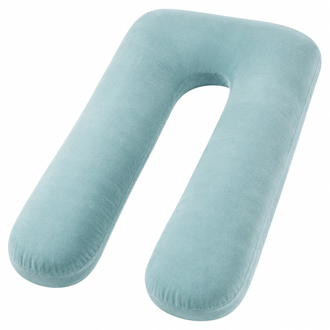 Cuscino a U 100 cm in velluto azzurro per supporto del corpo