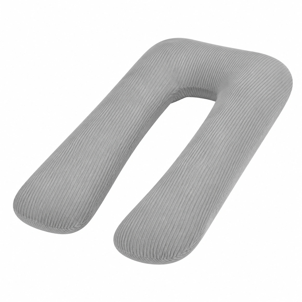 Cuscino gravidanza a U 130 cm in tessuto a coste grigio - supporto corpo