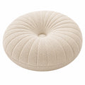 Cuscino rotondo 60 cm in tessuto bouclé beige - imbottito per seduta e arredo