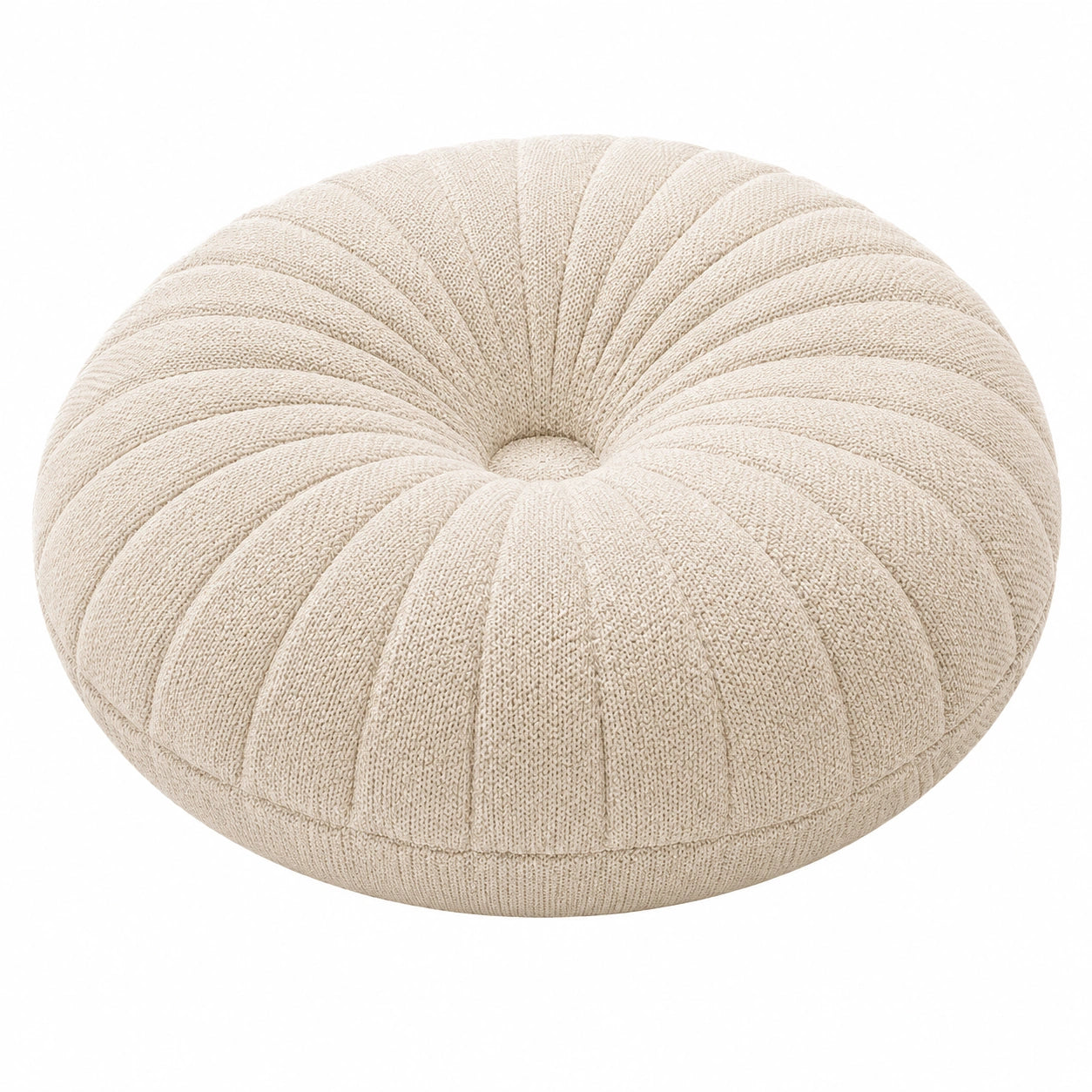 Cuscino rotondo 60 cm in tessuto bouclé beige - imbottito per seduta e arredo