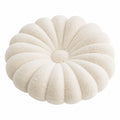 Cuscino decorativo rotondo 45 cm in tessuto peluche bianco stile floreale