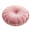 Cuscino decorativo rotondo 40 cm in velluto rosa - stile plissettato